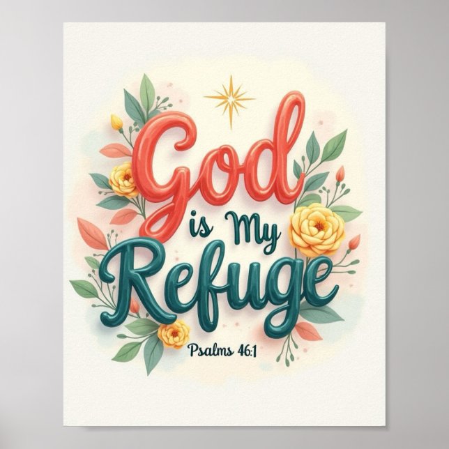 Póster Dios es mi refugio (Frente)