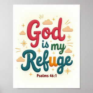 Póster Dios es mi refugio
