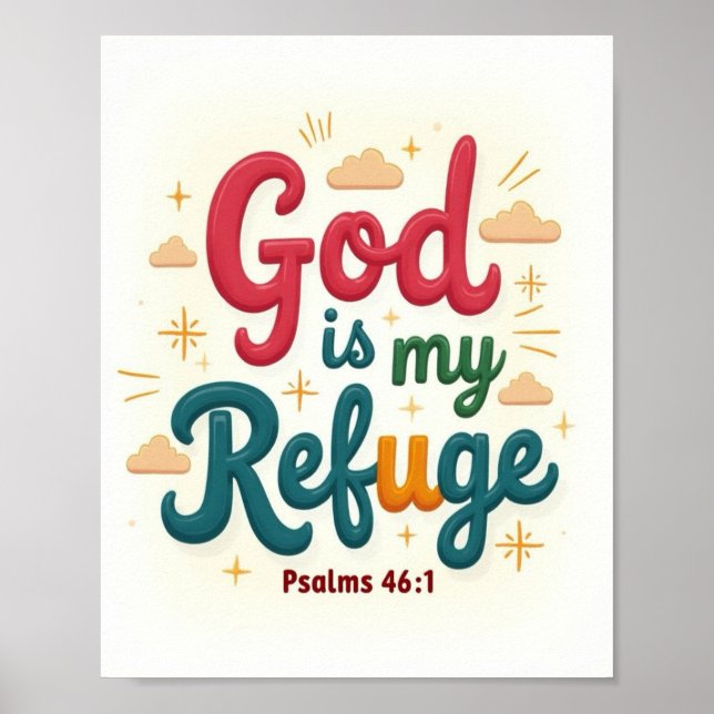 Póster Dios es mi refugio (Frente)