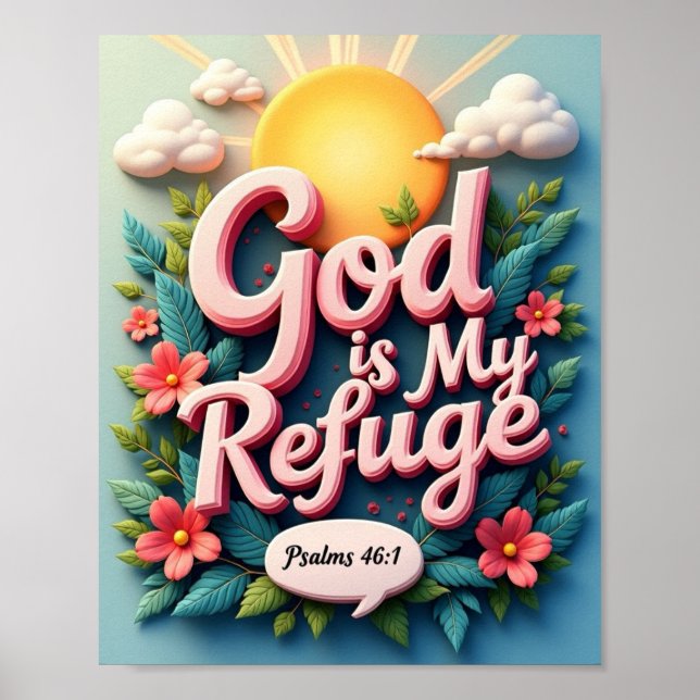 Póster Dios es mi refugio (Frente)