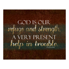 Póster Dios es nuestro Refugio de la Biblia Cristiana Ver