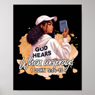Póster Dios escucha cuando oramos Fe Mes de la Historia N