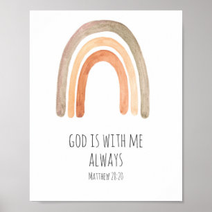 Póster Dios está conmigo siempre Biblia Verse Poster