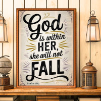 Dios está dentro de ella - Vintage Christian Wall 