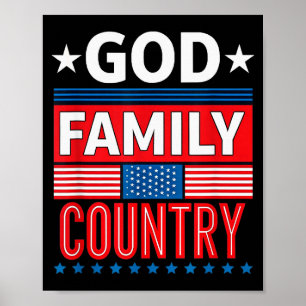 Póster Dios Familia País Conservador Fe Orgullo Americano