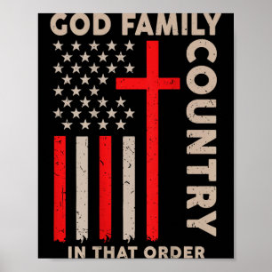 Póster Dios Familia País En Ese Orden Patriota Cristiano