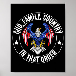 Póster Dios Familia País En Ese Orden Patriota Cristiano
