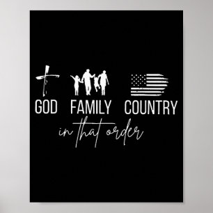 Póster Dios Familia País En Ese Orden Patriótico Cristi