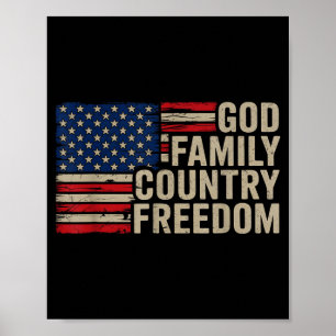 Póster Dios Familia País Libertad Patriótico Cristiano Us