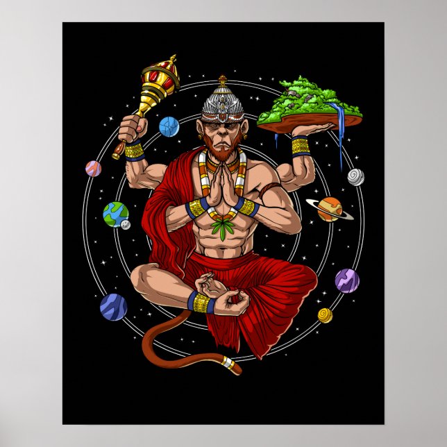 Póster Dios hindú de Hanuman (Frente)