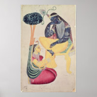 Dios Krishna con su amor mortal, Radha