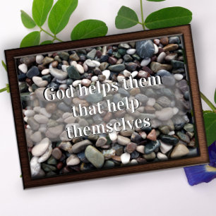 Póster Dios los ayuda a ayudar al poster motivador