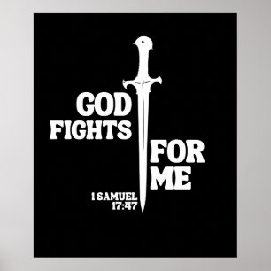 Póster Dios lucha por mí - 1 Samuel 17:47