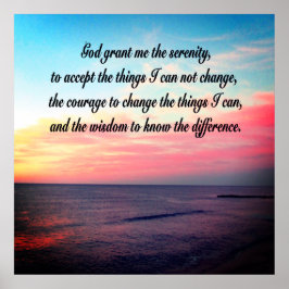 PÓSTER DIOS ME CONCEDE LA SERENIDAD SOBRE EL OCÉANO