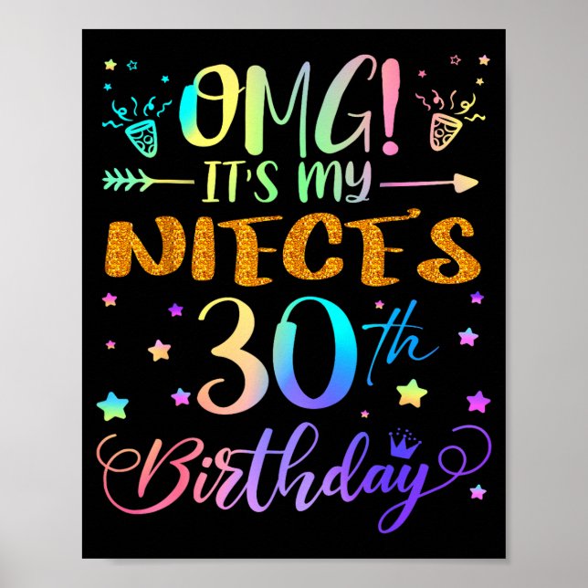 Póster Dios mío es el 30 cumpleaños de mi sobrina Dulces  (Frente)