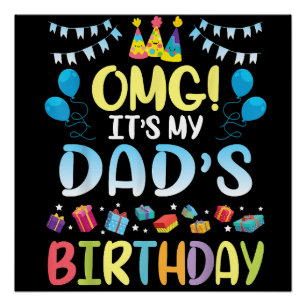 Póster Dios mío, es el cumpleaños de mi papá feliz para m