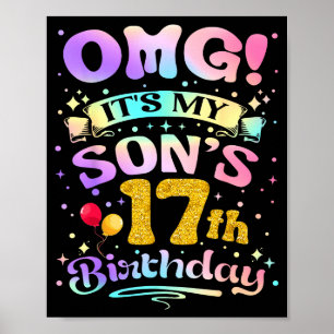 Póster Dios mío, es el cumpleaños número 17 de mi hijo, f