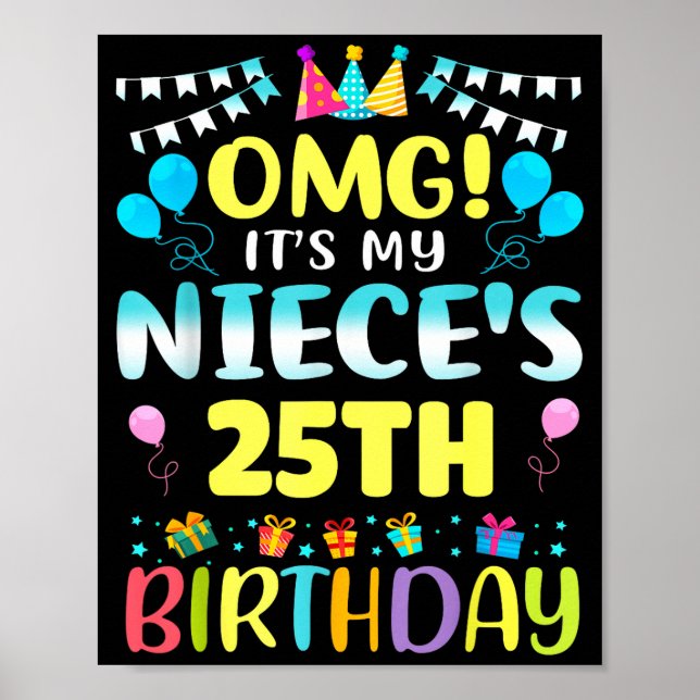 Póster Dios mío es el cumpleaños número 25 de mi sobrina  (Frente)
