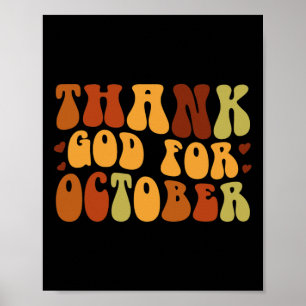 Póster Dios mío gracias por Octubre Otoño Halloween Día d