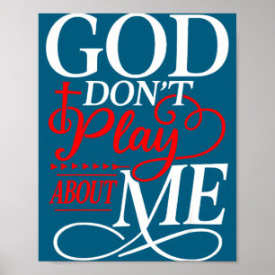 Póster Dios no juega sobre la fe cristiana religiosa