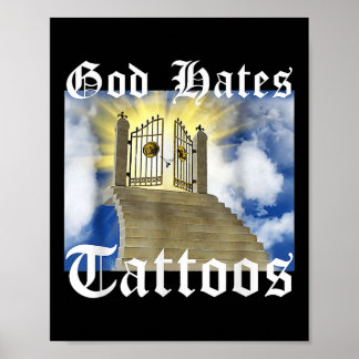 Póster Dios odia los tatuajes _1