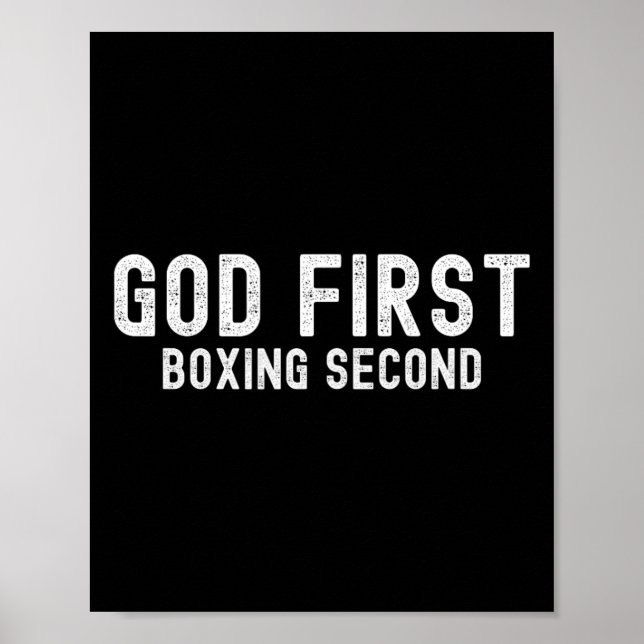 Póster Dios primero en boxear segundo - Gracioso amante d (Frente)