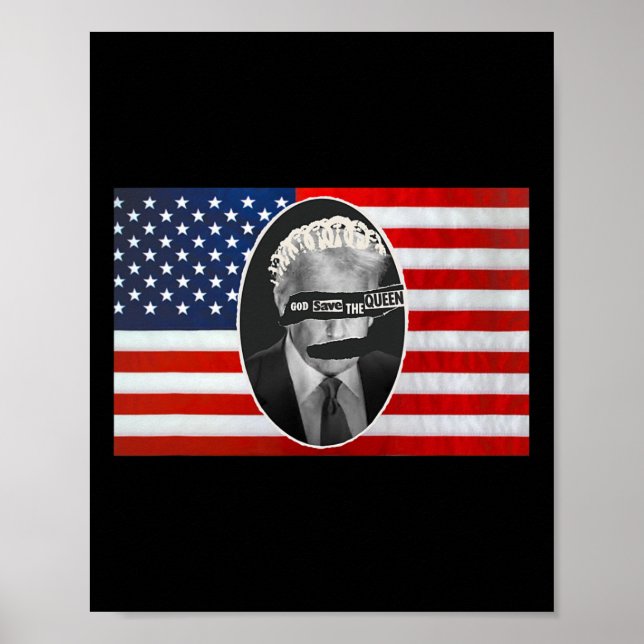 Póster Dios salve a la reina contra Trump (Frente)