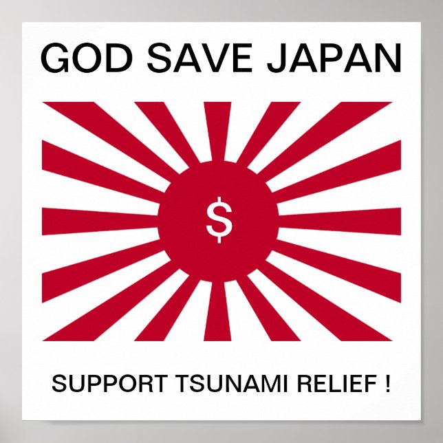 PÓSTER ¡DIOS SALVEN A JAPÓN APOYANDO EL ALIVIO DEL TSUNAM (Frente)