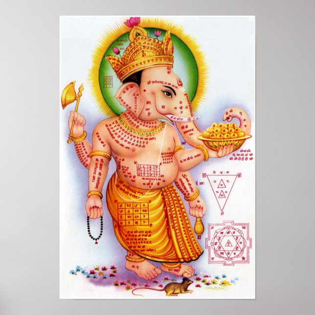 Póster Dios santo Ganesha (Frente)