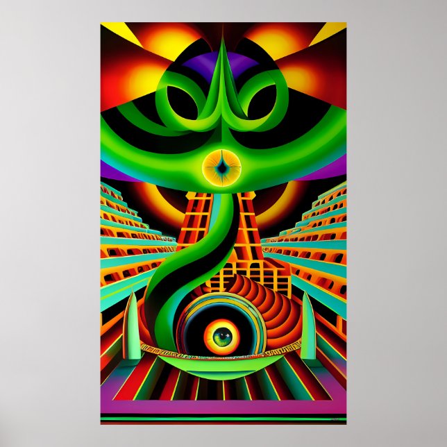 Póster Dios Serpiente Mesoamericano (Frente)