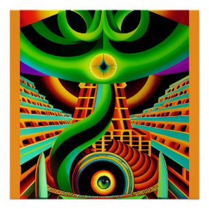Póster Dios Serpiente Mesoamericano