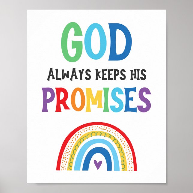 Póster Dios siempre mantiene cristianos sus promesas a lo (Frente)
