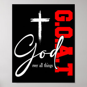 Póster Dios Sobre Todas Las Cosas G O A T Cruz Motivación
