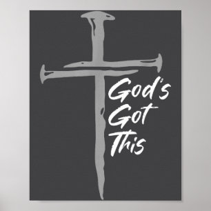 Póster Dios Tiene Esto Cruz Cristiana Motivación De Fe