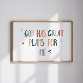 Póster Dios tiene grandes planes para que yo imprima