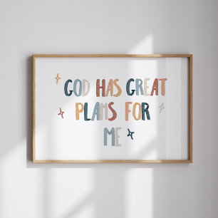 Póster Dios tiene grandes planes para que yo imprima