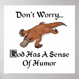 Póster Dios Tiene Sentido del Humor - Ornitorrinco Divert