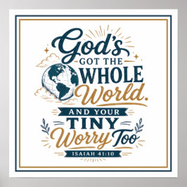 Póster Dios Tiene Todo El Mundo Y Tu Pequeña Preocupación