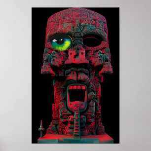 Póster Dios tuerto Ken Gage Fantasy Tiki