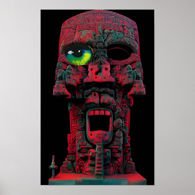 Póster Dios tuerto Ken Gage Fantasy Tiki (Frente)