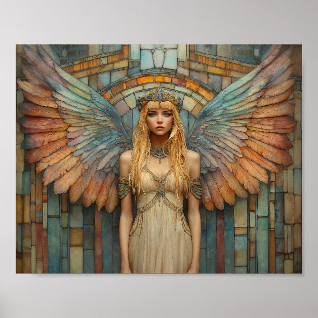 Póster Diosa Anunnaki Diosa Ninhursag Mosaic Art Nouveau (Frente)