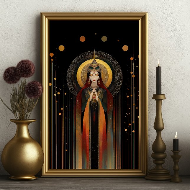 Póster Diosa celta Brigid Rainbow Gold Black Art (Subido por el creador)