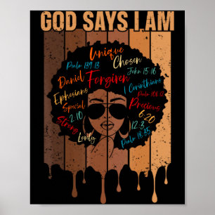 Póster Diosa Chica Negra Dice Soy Negra Historia De Melan