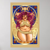 Diosa curvada siempre ama tu luna poster corporal
