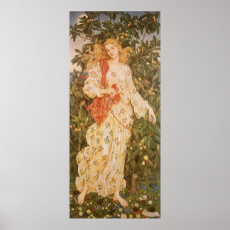 Póster Diosa de flores y flores, Flora de Morgan