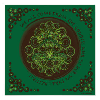 Póster Diosa de la fertilidad de Pagan Celta