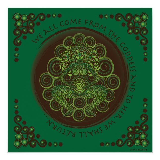 Póster Diosa de la fertilidad de Pagan Celta (Anverso)