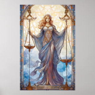 Póster Diosa de la Justicia: Simbolizando el equilibrio y