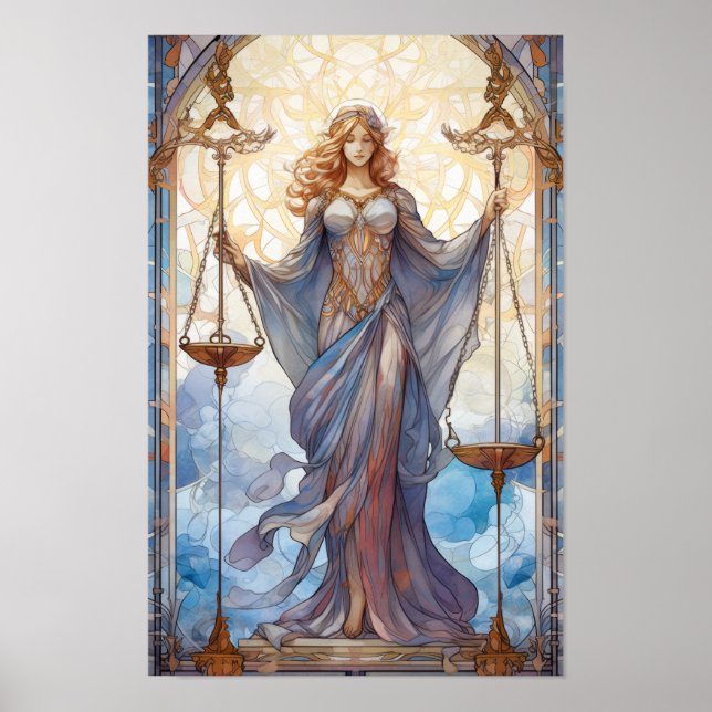 Póster Diosa de la Justicia: Simbolizando el equilibrio y (Frente)