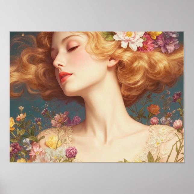 Póster “Diosa de la Luz – Susurro de Flores” (Frente)